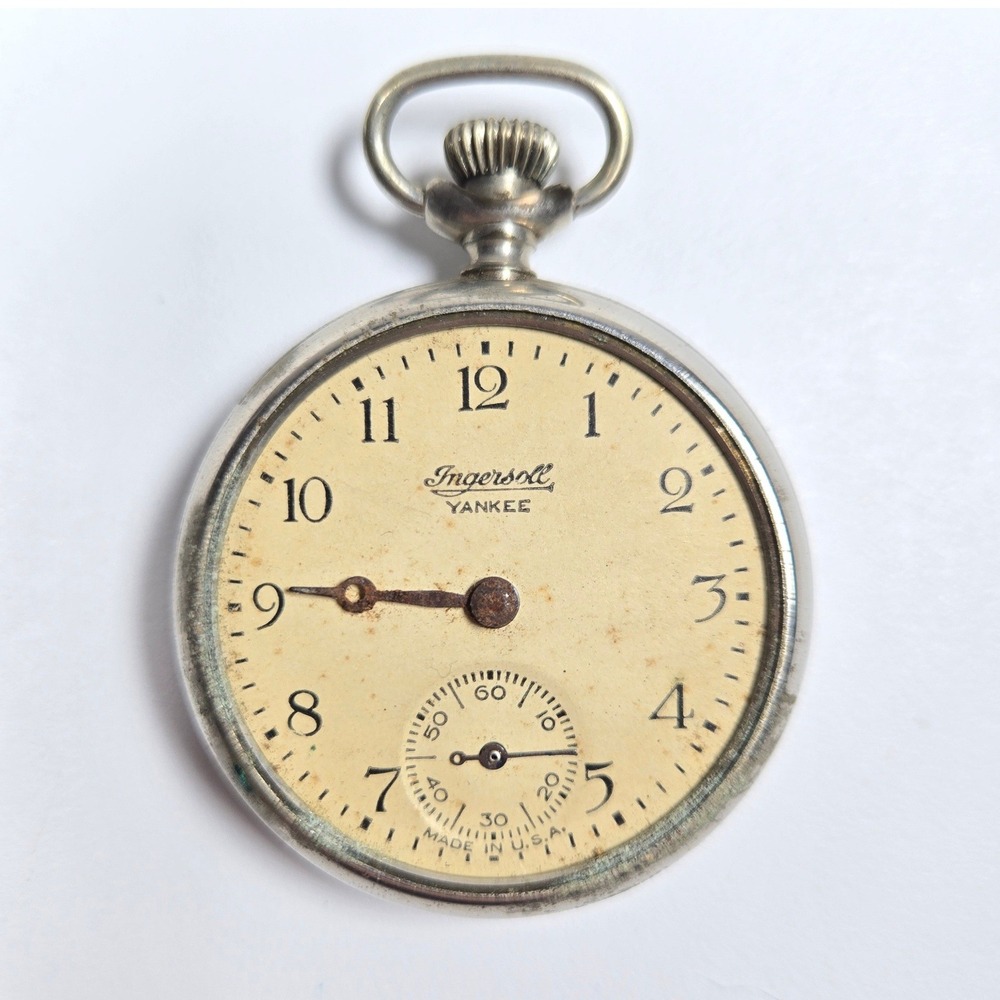 Vintage Ingersoll Yankee Pocket Watch Sub Second Dial Made In USA - NON WORKING